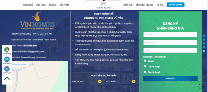 Hướng dẫn đăng ký tư vấn mua căn hộ Vinhomes Vũ Yên